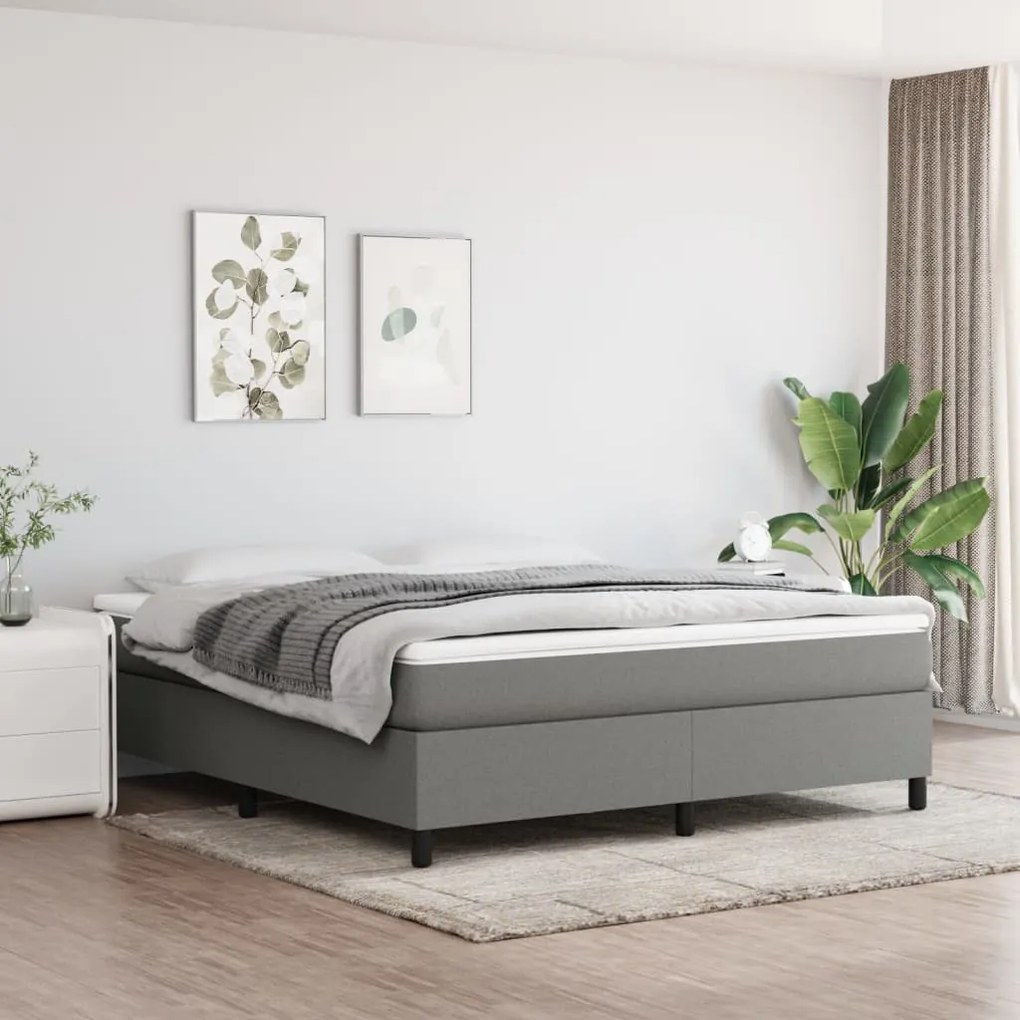 Giroletto Senza Materasso Grigio Scuro 160x200 Cm Tessuto /