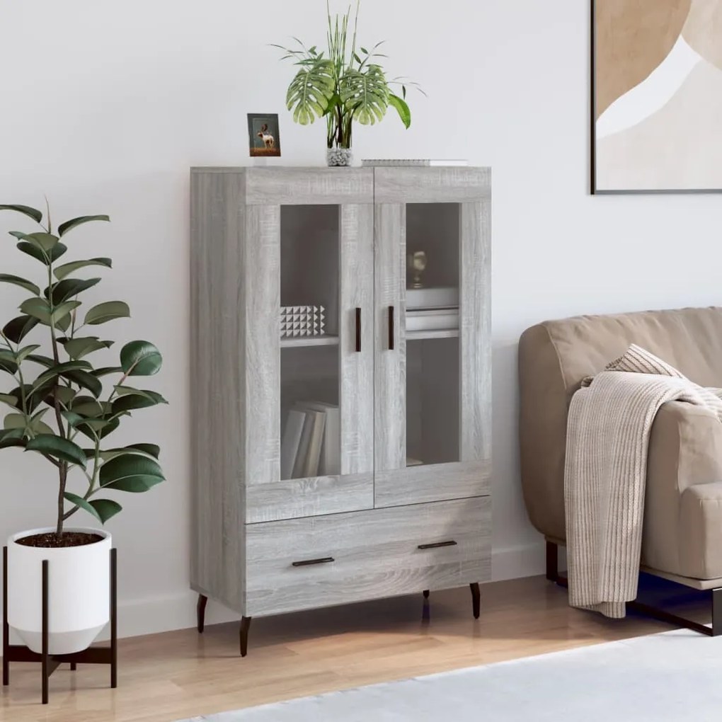 Credenza Grigio Sonoma 69,5x31x115 Cm İn Legno Multistrato /