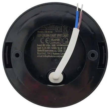 Faretto LED/9W/230V Ø 9 cm nero