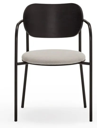 Sedia da pranzo nera e grigia in frassino Eclipse - Teulat