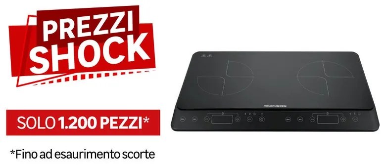 Piano cottura induzione 2 zone L 55.8 cm M08369 TELEFUNKEN nero