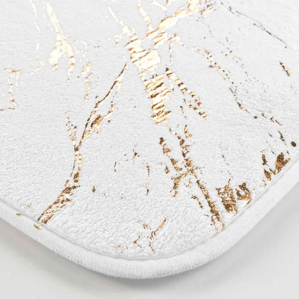 Tappetino per il bagno bianco/dorato 45x75 cm Aquamarbre – douceur d'intérieur