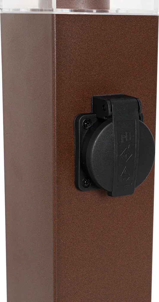 Lampada da esterno marrone ruggine con picchetto e pressacavo 80cm incl. attacco IP44 - Malios