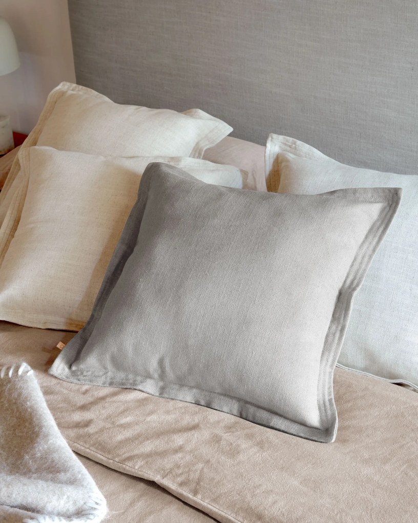 Kave Home - Testiera sfoderabile Tanit in lino grigio per letto da 160 cm