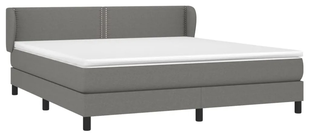 Giroletto a molle con materasso grigio scuro 180x200 cm tessuto