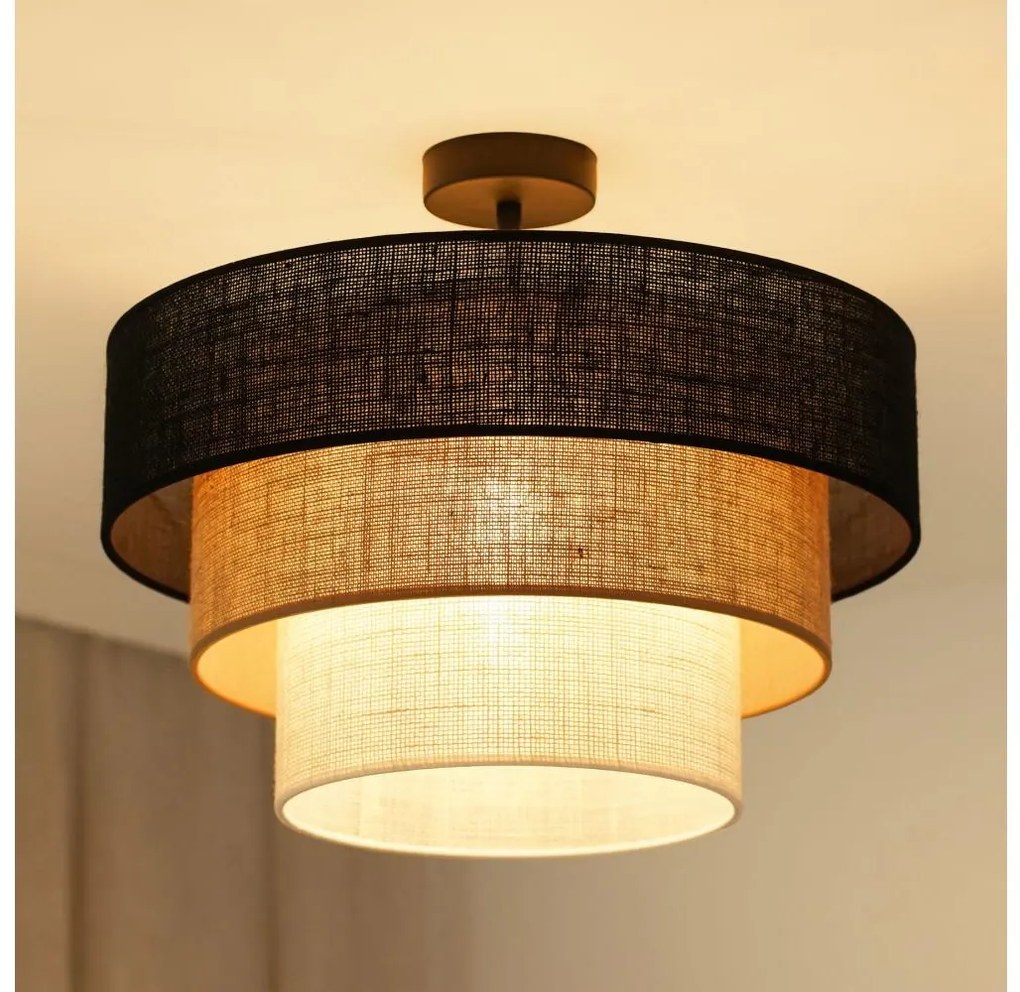 Brilagi -Lampadario a plafone ASPEN LUNETA 1xE27/15W/230V diametro 45 nero/beige/color crema