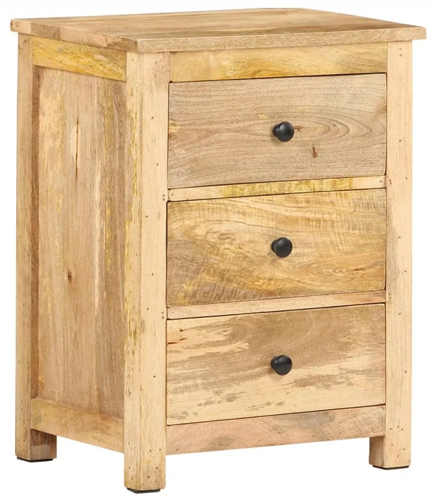 Comodino 45x35x60 Cm İn Legno Massello Di Mango /