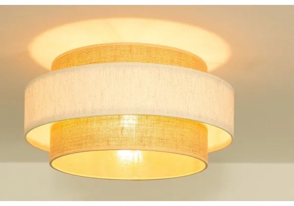 Plafoniera BOHO 1xE27/60W/230V Ø 40 cm crema/iuta