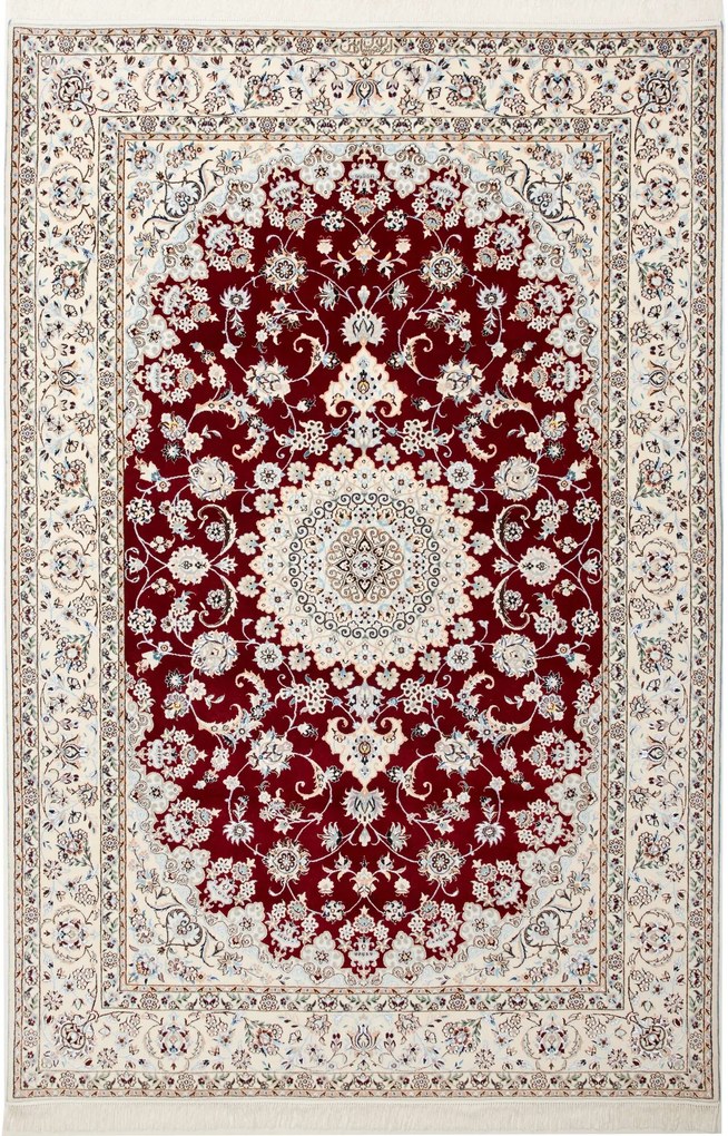Nain Tappeto 240x160 Rosso (Iran) Annodato A Mano