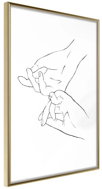 Poster  Joined Hands (White)  Cornice Quadri Cornice d'oro, Larghezza x Altezza Home decor 30x45