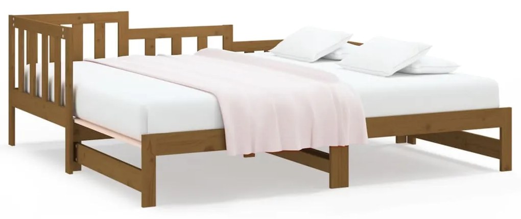 Dormeuse estraibile miele 2x(90x190) cm legno massello di pino