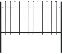 Recinzione Giardino con Punta a Lancia in Acciaio 1,7x1 m Nera 144925