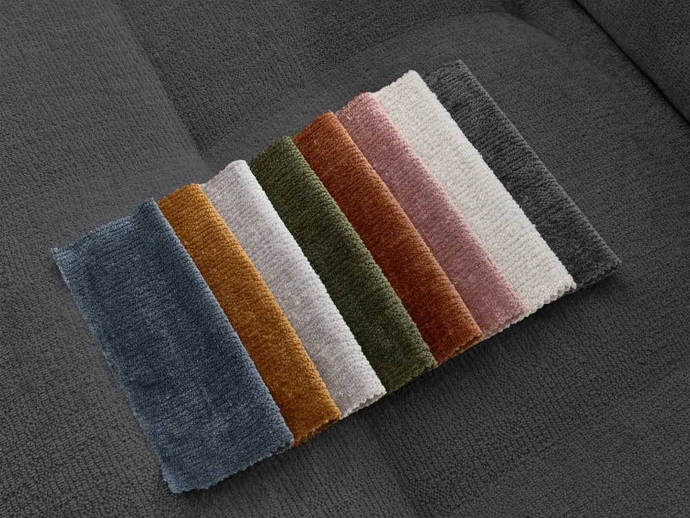 Divano grigio scuro con rivestimento in ciniglia 237 cm Whesley – Bobochic Paris