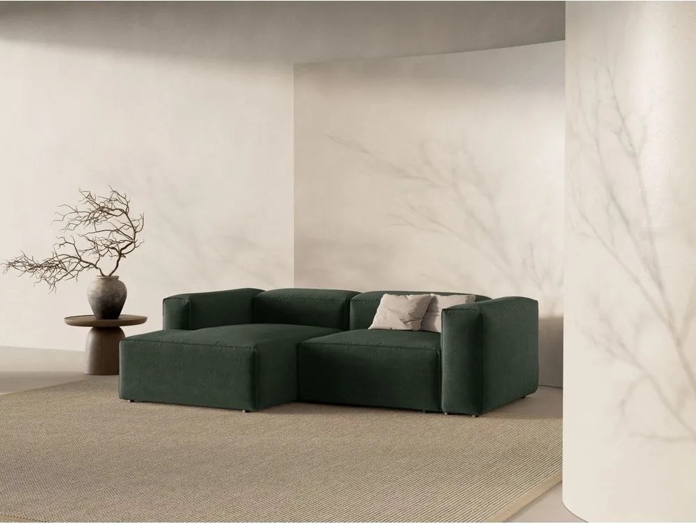 Divano angolare verde (con penisola a sinistra/con chaise lounge) Bergamo – Cosmopolitan Design