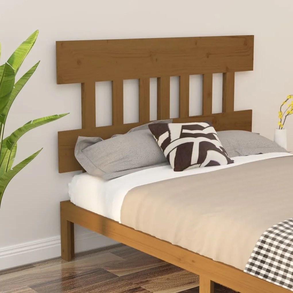 Testiera Per Letto Ambra 138,5x3x81cm İn Legno Massello Di Pino /