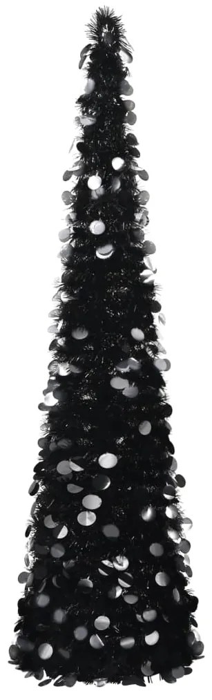 Albero di Natale Artificiale Apribile in PET, Nero / 180 cm