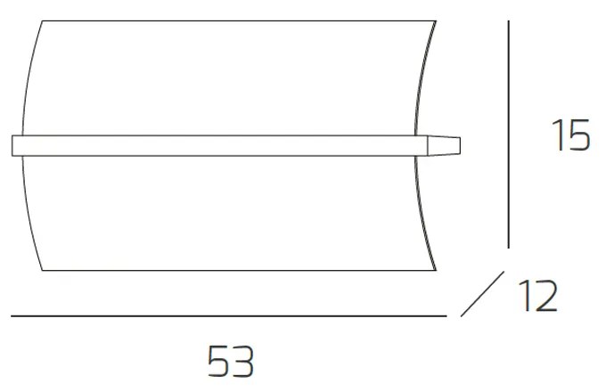 Applique Contemporanea Wood Metallo Foglia Argento Vetro Bianco 2 Luci E27 L50Cm