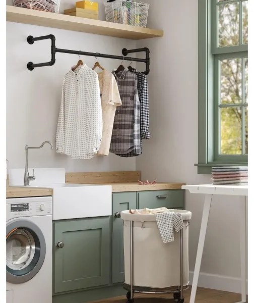 Set da 2 appendiabiti da parete per grucce LINEA, nero