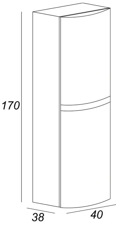 Colonna per mobile bagno Vague BADEN HAUS 2 ante P 38 x L 40 x H 170 cm grigio chiaro