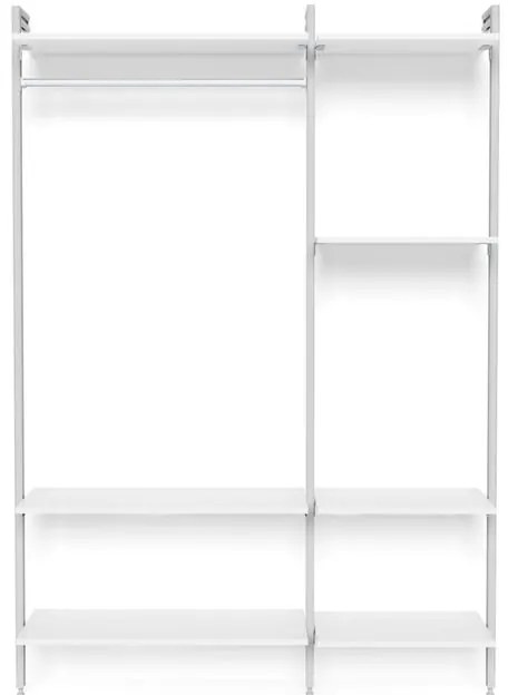 Kit cabina armadio PROJECT KIT GUARDAROBA 152X50CM CLASSIC in alluminio 152.5 x 220 x 50 cm bianco/anodizzato
