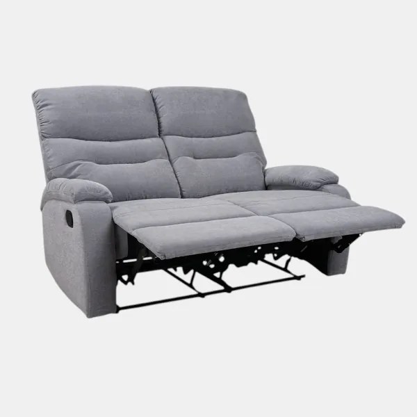 Divano 2 Posti Relax Manuale L135 cm in Tessuto Grigio SOAVE