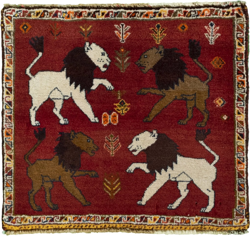 Gabbeh Tappeto 60 x 50 Rosso (Iran) Annodato A Mano