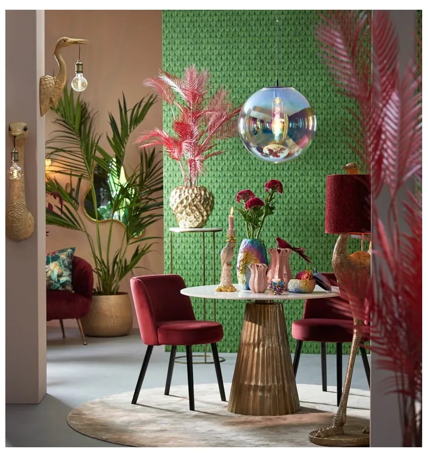 Tavolo da pranzo rotondo in bianco e bronzo con piano in marmo ø 100 cm Leyda - Light & Living