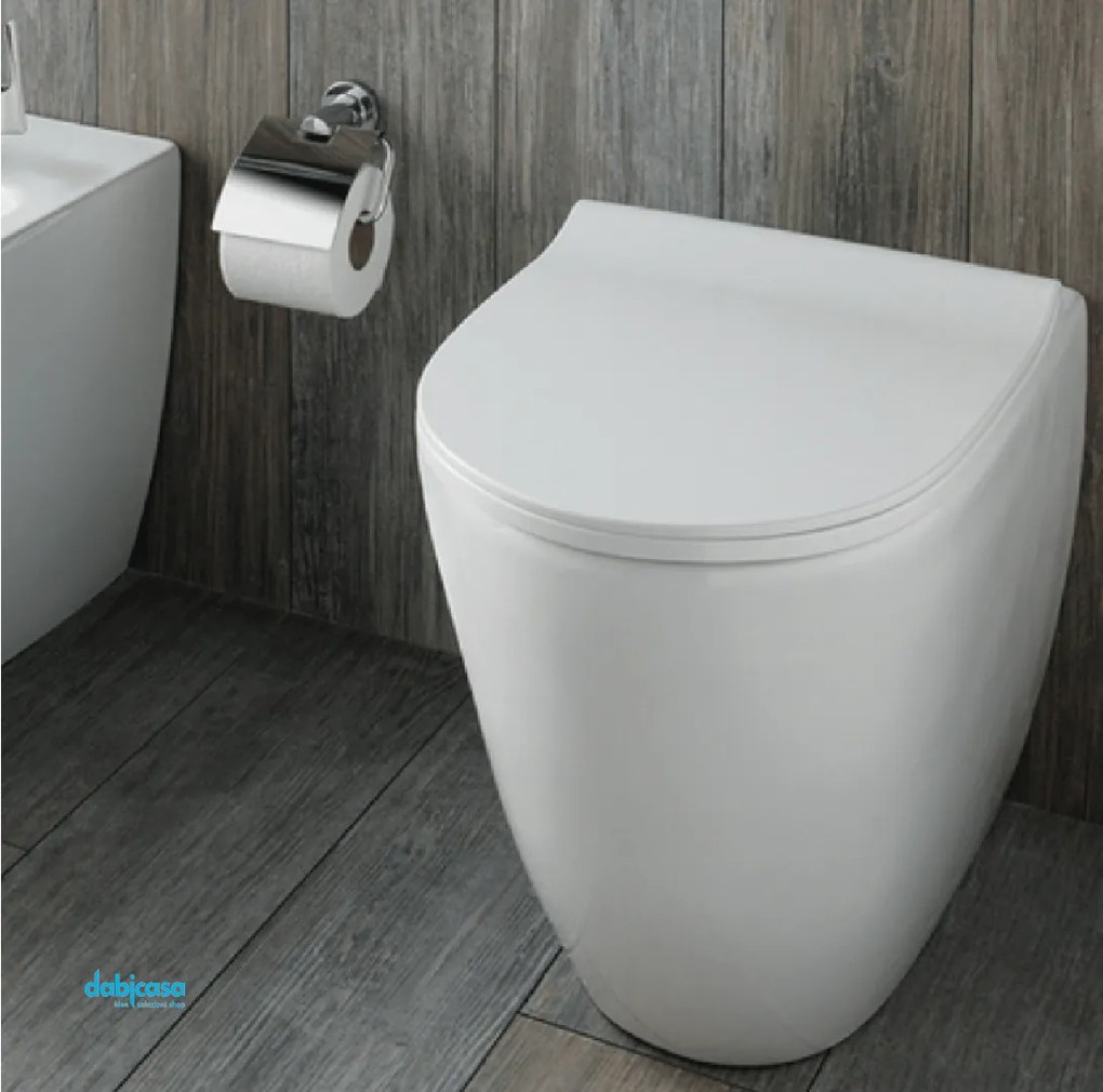 Vitra "Sento" Wc Da Terra Filo Muro Con Brida Bianco Lucido