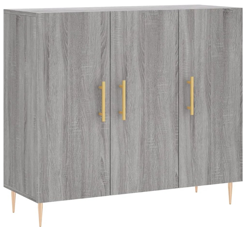 Credenza grigio sonoma 90x34x80 cm in legno multistrato