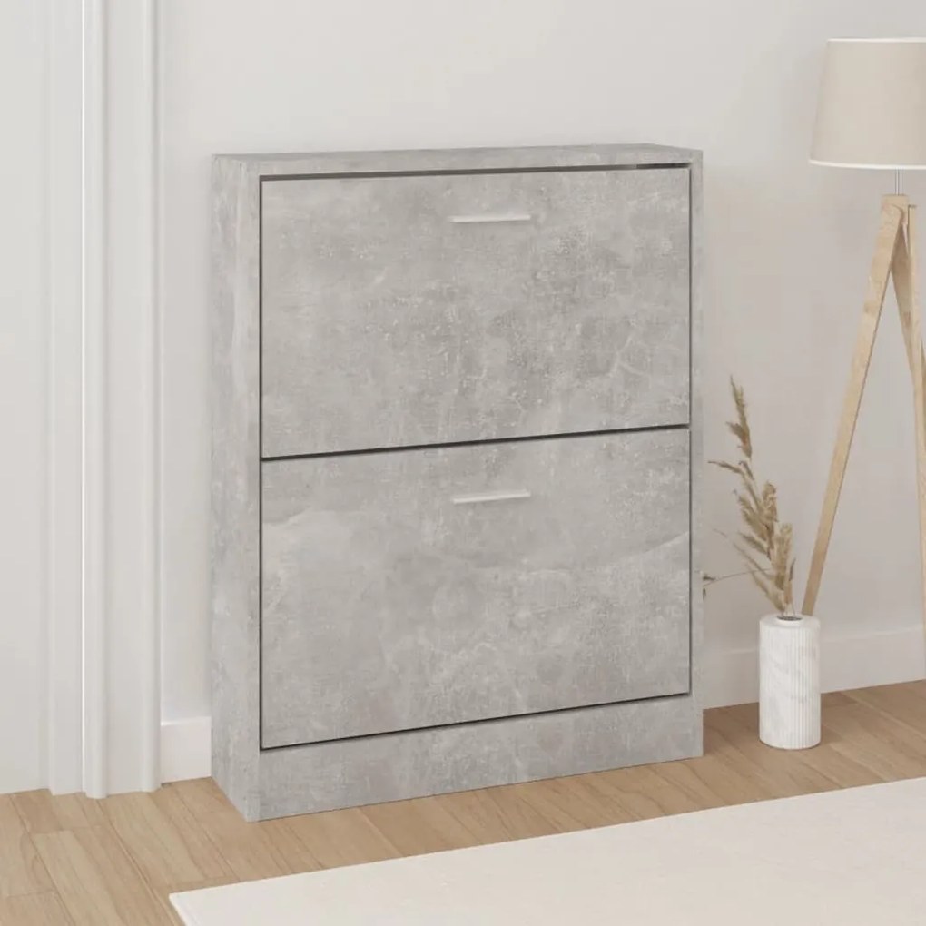 Scarpiera Grigio Cemento 59x17x81 Cm İn Legno Multistrato /