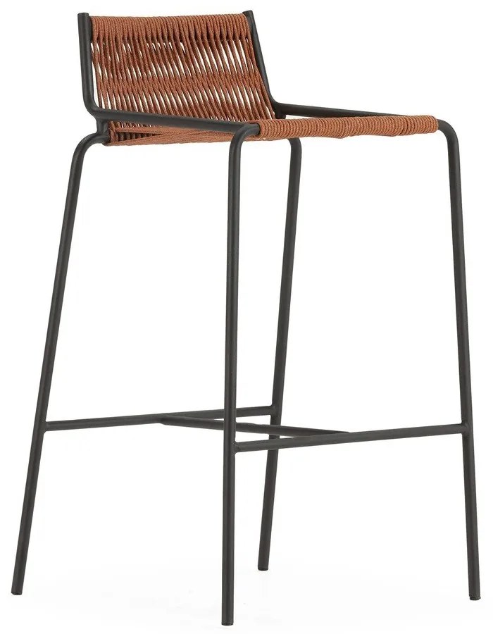 Sgabello da bar color terracotta in metallo (altezza della seduta 65 cm) Emily – Marckeric