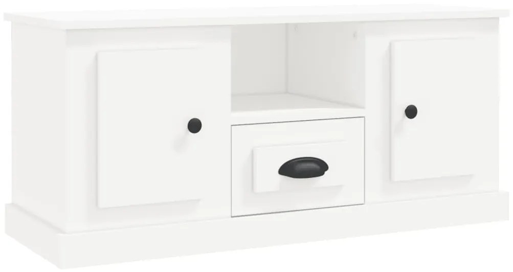 Mobile porta tv bianco 100x35,5x45 cm in legno multistrato