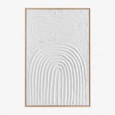 Quadro decorativo in rilievo in gesso (60x90 cm) Caterine Bianco - Sklum
