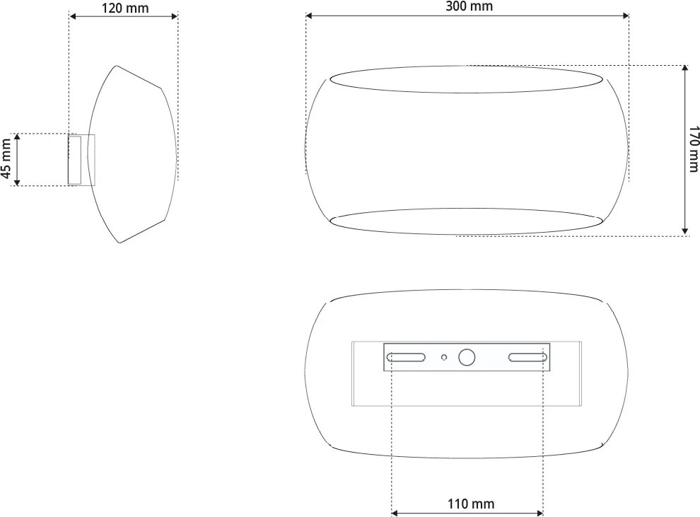 Applique da Parete E27 CURVY in Gesso Pitturabile