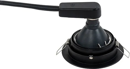 Faretto da incasso rotondo nero orientabile - Chuck 70