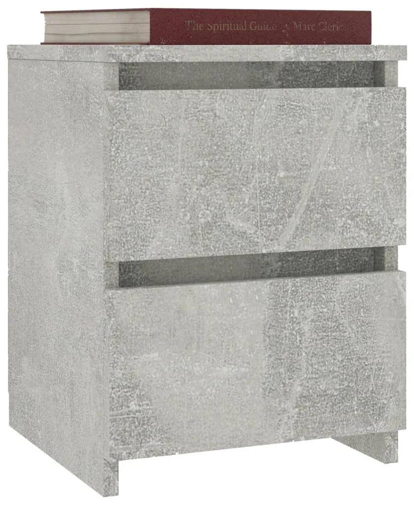 Comodino grigio cemento 30x30x40 cm in truciolato