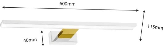 LED Illuminazione per specchio da bagno SHINE LED/13,8W/230V 60 cm IP44 bianco/oro