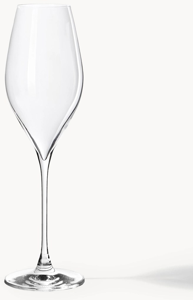 Set di 4 flute da champagne in cristallo Silvio