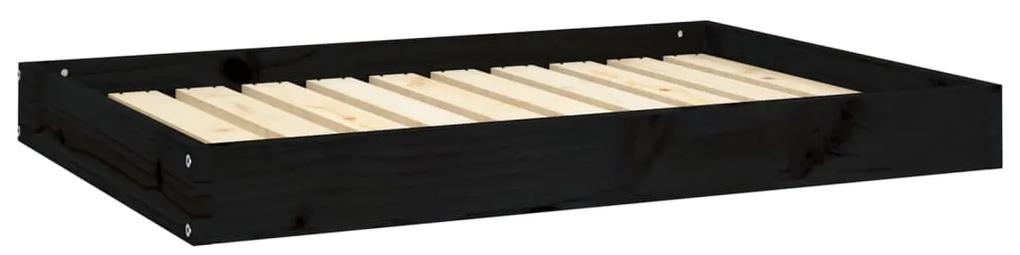 Cuccia per cani nera 91,5x64x9 cm in legno massello di pino