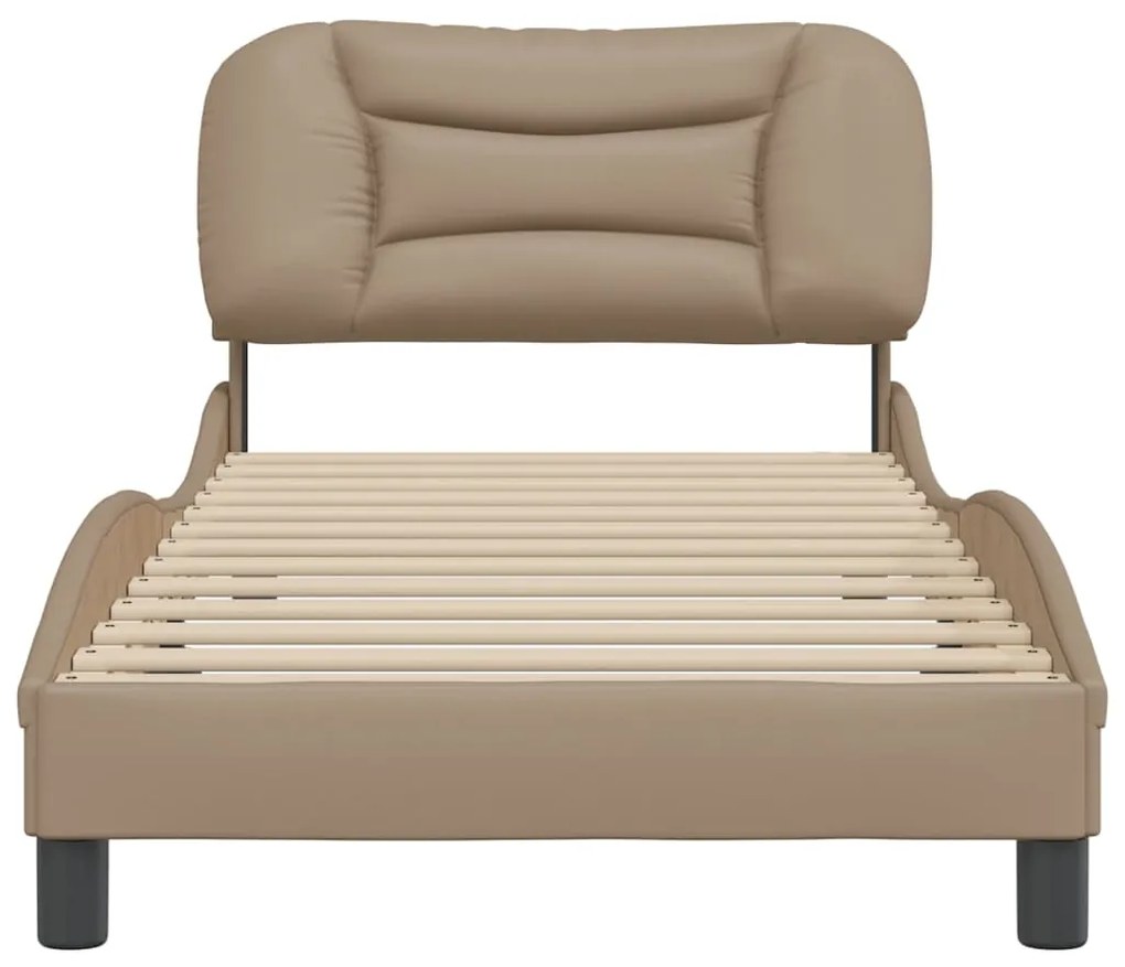 Giroletto con testiera cappuccino 90x200 cm in similpelle