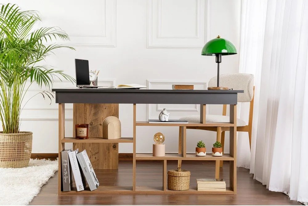 Scrivania angolare con effetto pino 120x130 cm Vesper – Kalune Design