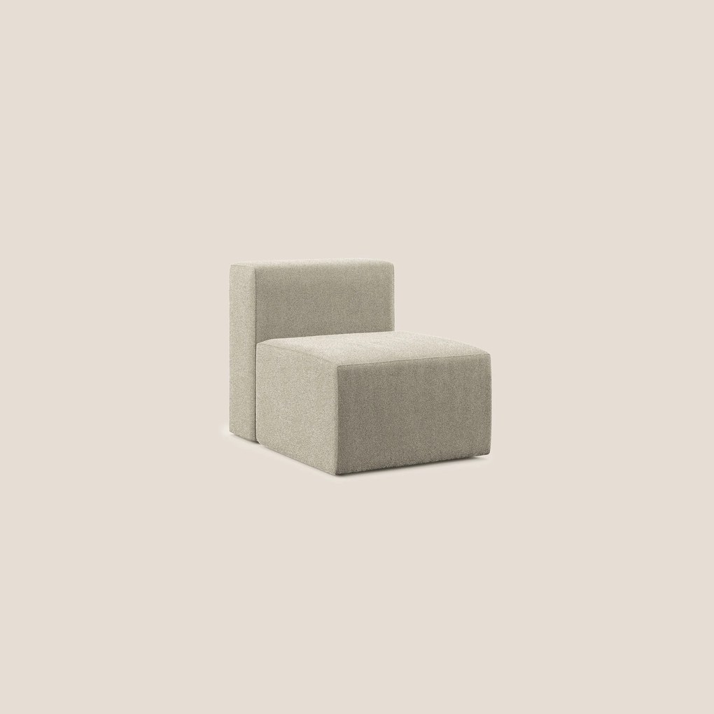 Nettuno modulo poltrona centrale in morbido tessuto bouclè T07 beige