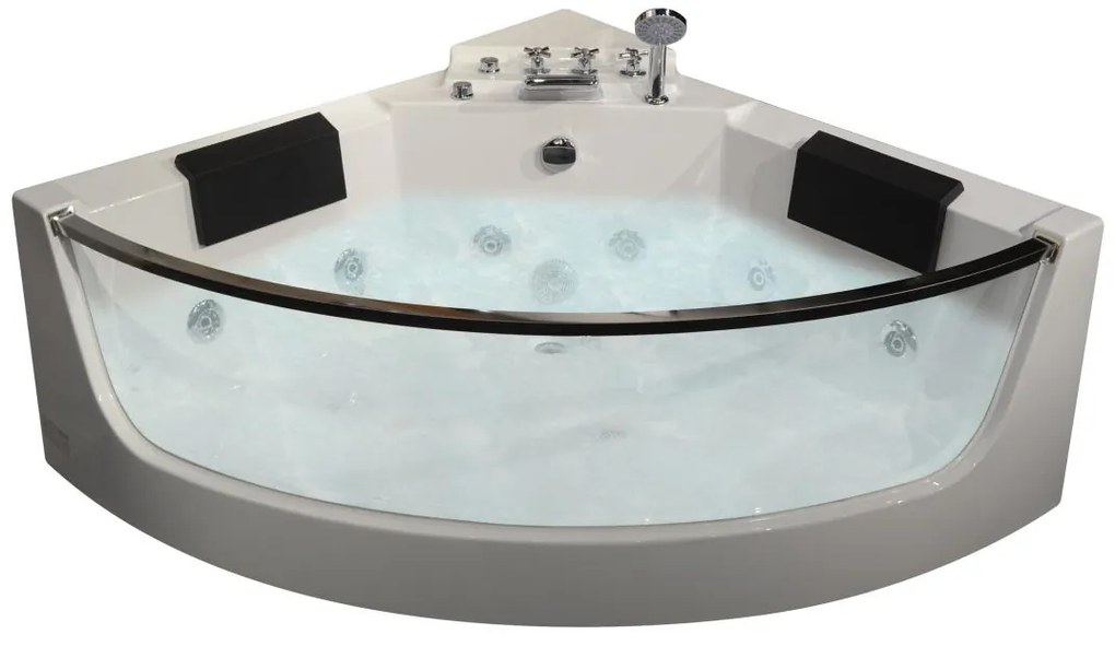 Vasca per balneoterapia angolare in vetro - 2 posti - 330 L - 138x138xH59 cm - EVELINA