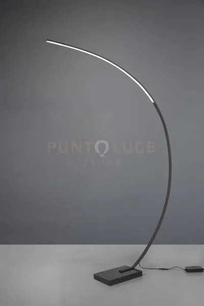 Bangkok piantana led ad arco nero base marmo nero dimmerabile h. 18...