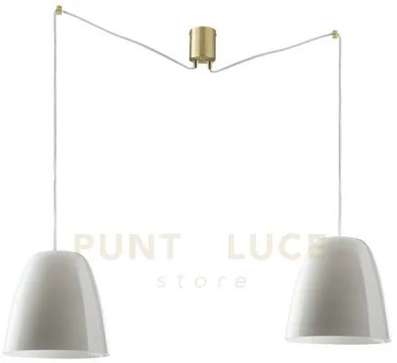 Lampadario a sospensione ares bianca 250cm in vetro soffiato 2 luci...