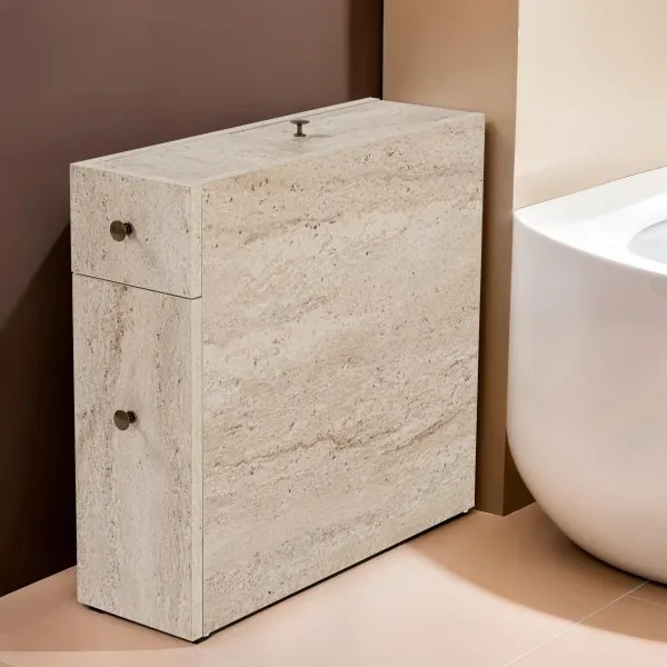 Mobile per bagno MELODY, finitura effetto marmo beige