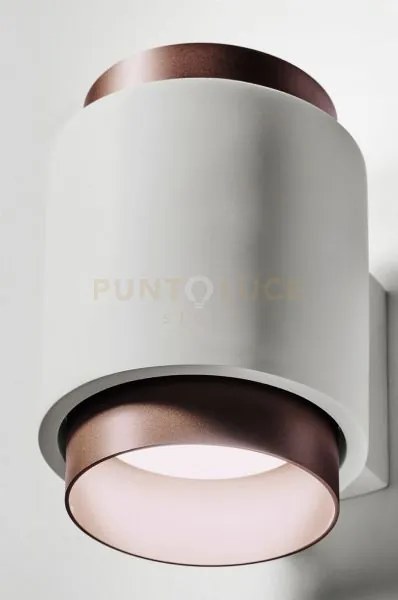 Syme applique da parete 2 luci attacco gx53 tonda rame in gesso e a...