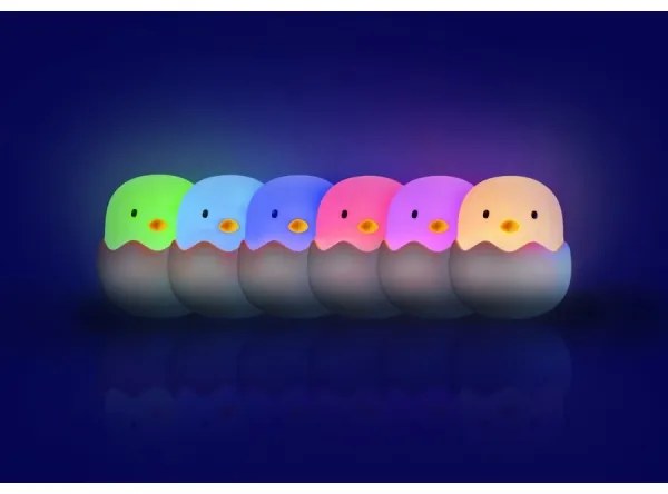 MegaLight - Lampada LED RGB dimmerabile ricaricabile per bambini EGGY EGG LED/5V