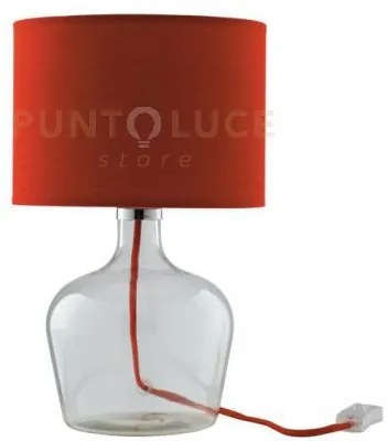 Lume hendrix rosso 1 luce attacco e27 23x37cm in vetro con cavo in ...