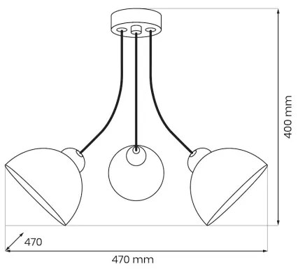 Plafoniera QUEEN 3xE27/15W/230V nero